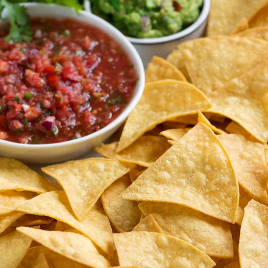 Tortilla with dips platter